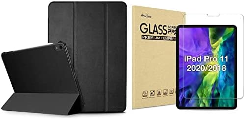 Procase Black Smart Case עבור iPad Pro 11 2018 דגם ישן [תומך בטעינה של אפל טעינה] עם מגן מסך